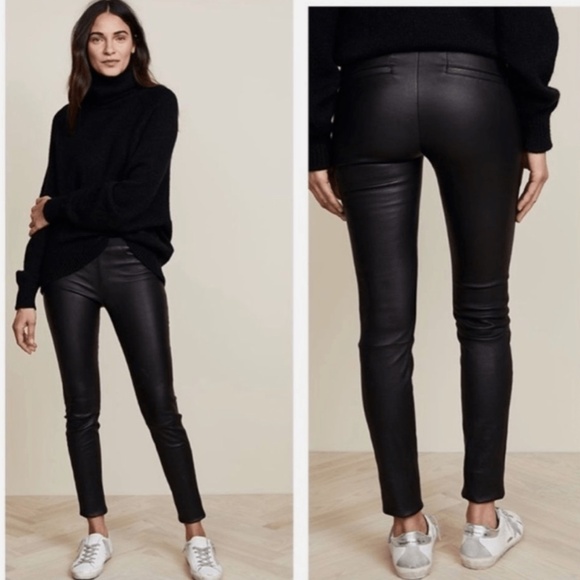 Helmut Lang Lamb Leather Skinny Legging Pant | Black |Size 0 - Picture 8 of 8